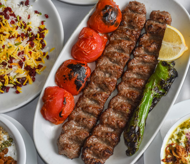 Grab a freshly prepared Koobideh Kebab for collection or delivery from Nowrozi Kebabish, Milton Keynes